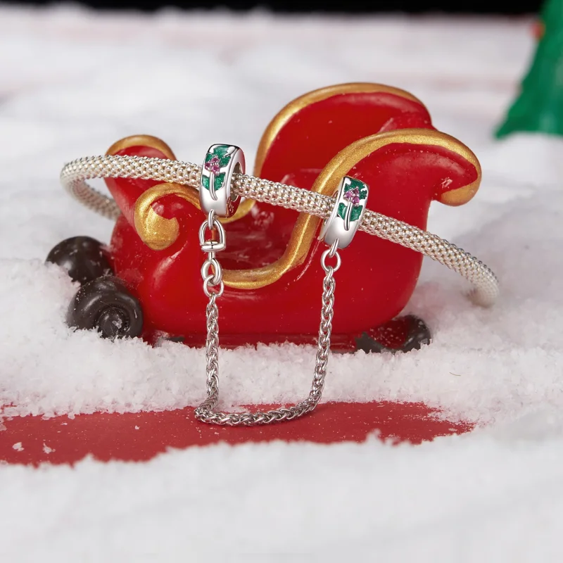 (imagem para) Corrente de Segurança de Azevinho Natalino PANDORA Style - SCC2918 - Visualizar 2