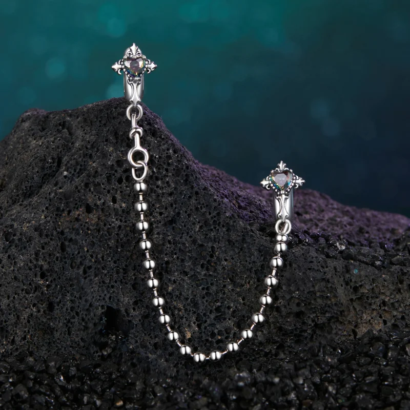 (imagem para) Corrente de Segurança de Silicone com Cruz Vintage Estilo PANDORA - BSC1060 - Visualizar 2