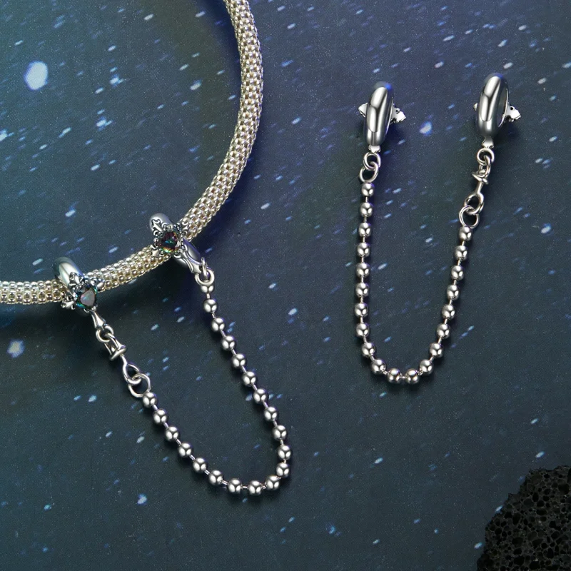 (imagem para) Corrente de Segurança de Silicone com Cruz Vintage Estilo PANDORA - BSC1060 - Visualizar 4