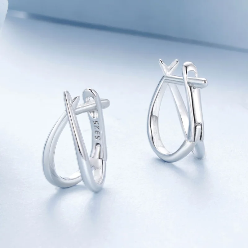 (imagem para) Fivela de Prata para Orelha Estilo PANDORA Esquisita - BSE1053 - Visualizar 3