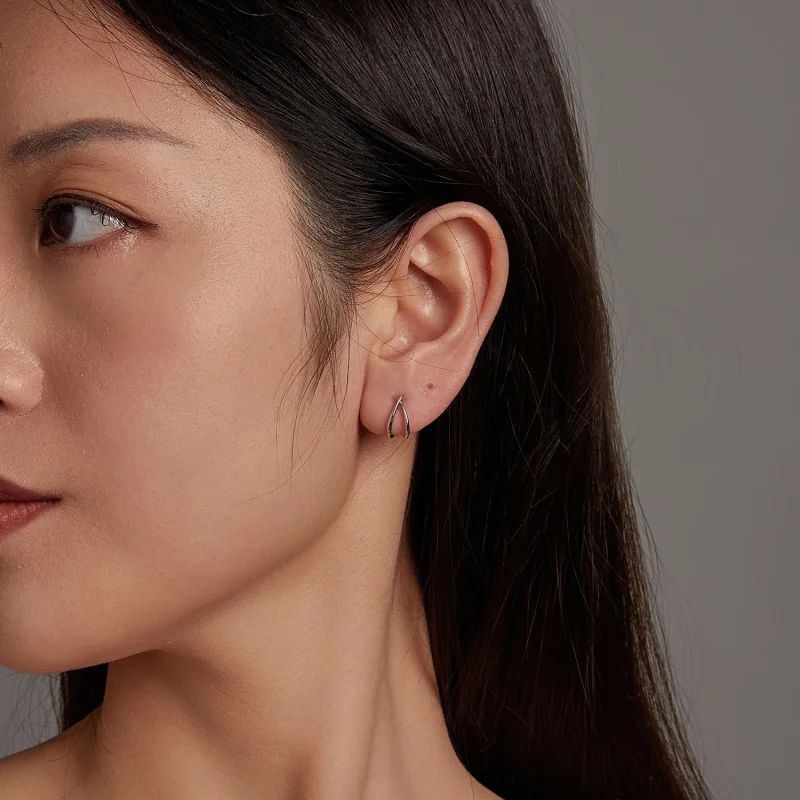 (imagem para) Fivela de Prata para Orelha Estilo PANDORA Esquisita - BSE1053 - Visualizar 9