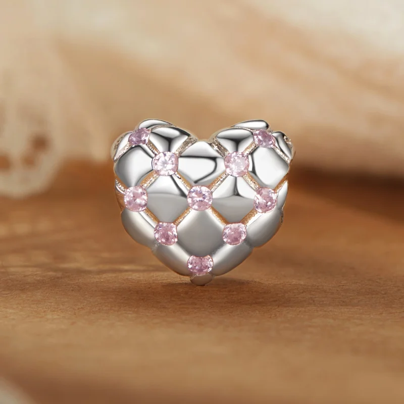 (imagem para) Miçangas Coração com Diamante Rosa PANDORA Style - BSC1054 - Visualizar 2