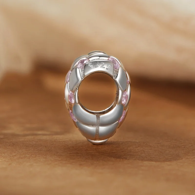 (imagem para) Miçangas Coração com Diamante Rosa PANDORA Style - BSC1054 - Visualizar 3