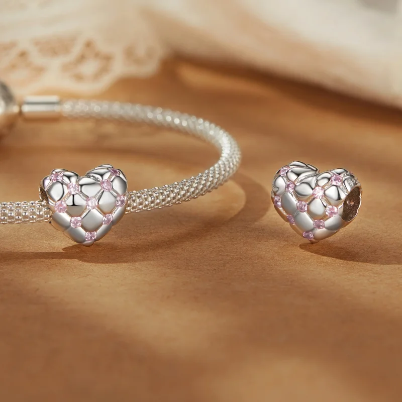 (imagem para) Miçangas Coração com Diamante Rosa PANDORA Style - BSC1054 - Visualizar 4