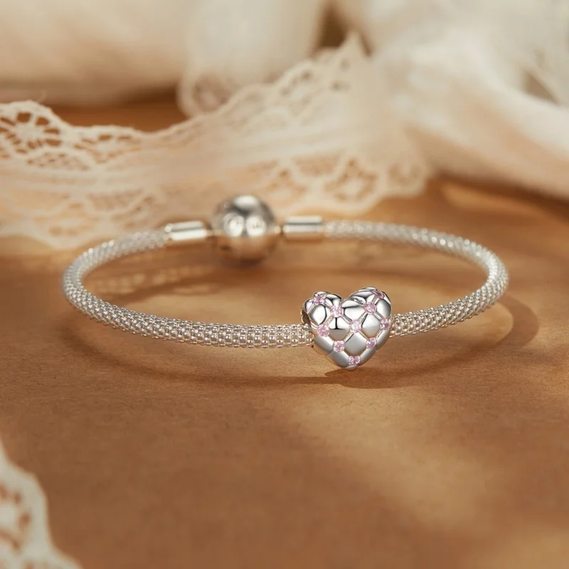 (imagem para) Miçangas Coração com Diamante Rosa PANDORA Style - BSC1054 - Visualizar 5