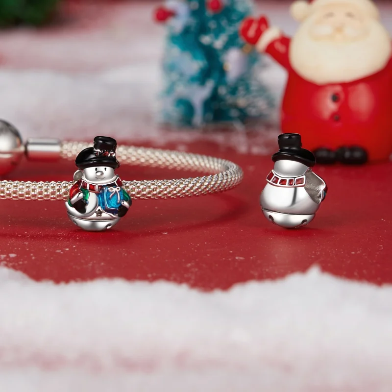 (imagem para) Miçangas de Boneco de Neve com Sino de Natal PANDORA Style - SCC2913 - Visualizar 4