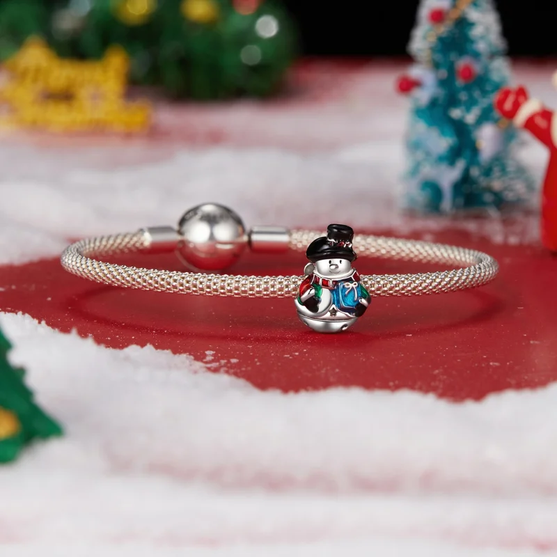 (imagem para) Miçangas de Boneco de Neve com Sino de Natal PANDORA Style - SCC2913 - Visualizar 5