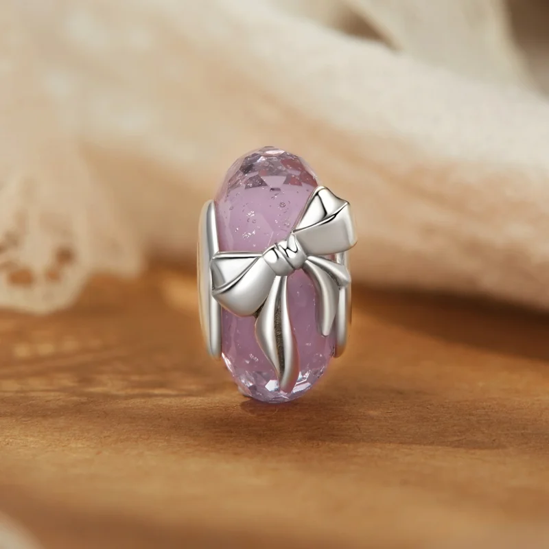 (imagem para) Miçangas de vidro com laço estilo PANDORA - BSC1057 - Visualizar 2