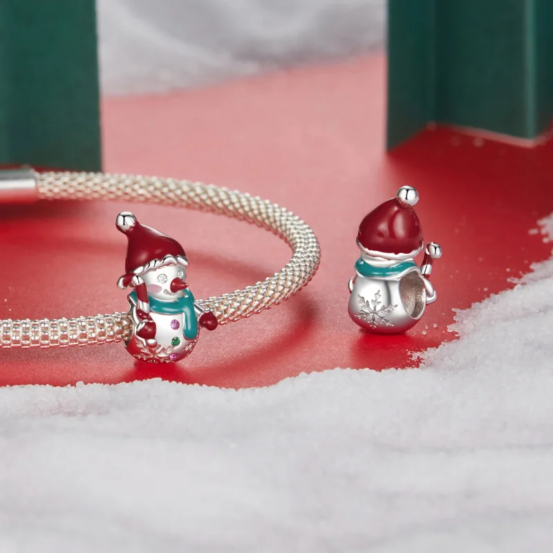 (imagem para) Miçangas PANDORA Style de Boneco de Neve Natalino - BSC1070 - Visualizar 4