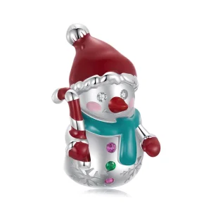 Miçangas PANDORA Style de Boneco de Neve Natalino - BSC1070 (imagem para) Miçangas PANDORA Style de Boneco de Neve Natalino - BSC1070