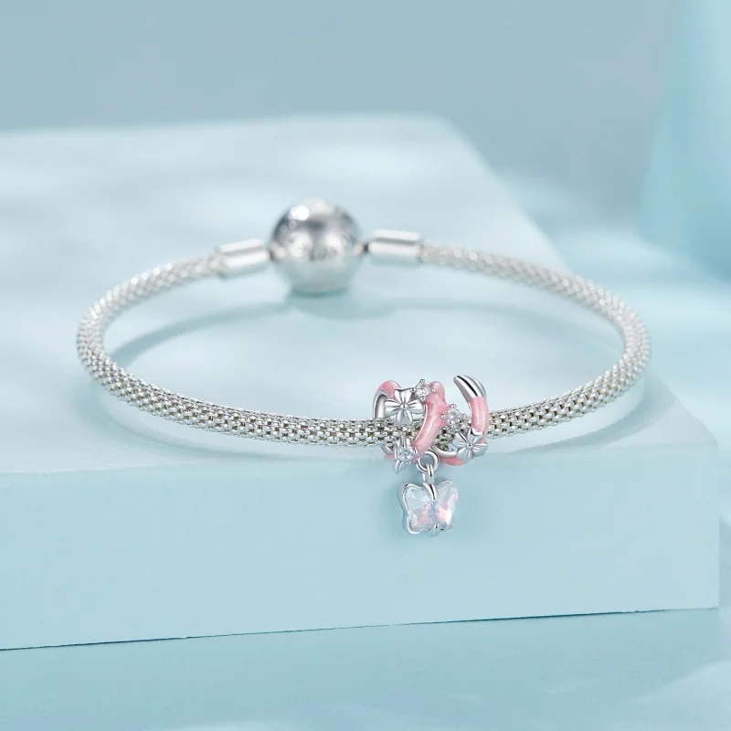 (imagem para) PANDORA Estilo Borboleta Amor Flor Miçangas - SCC2828 - Visualizar 4