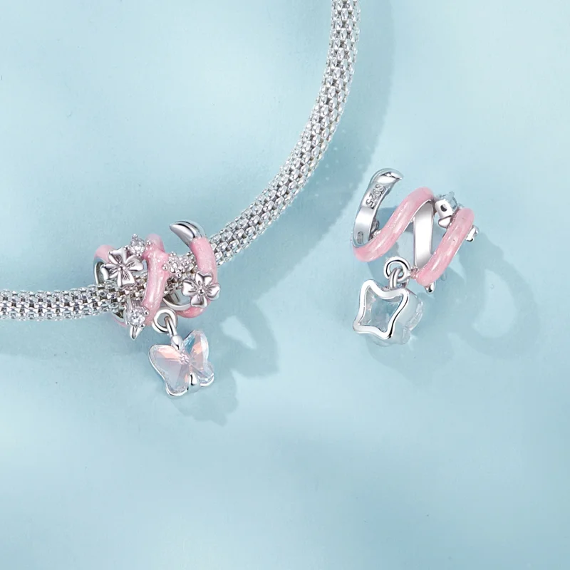 (imagem para) PANDORA Estilo Borboleta Amor Flor Miçangas - SCC2828 - Visualizar 5