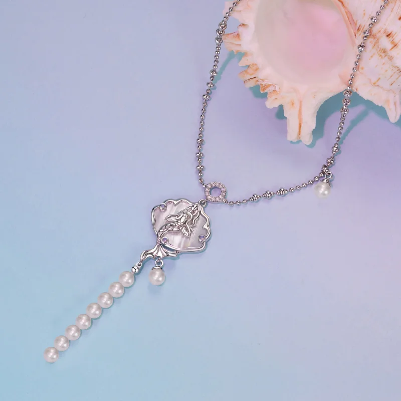 (imagem para) PANDORA Estilo Sereia Colar - YIN113 - Visualizar 4