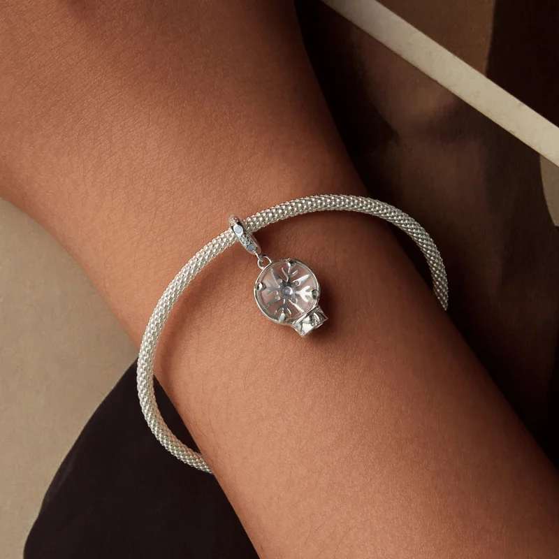 (imagem para) Pingente Bola de Cristal de Floco de Neve de Natal Estilo PANDORA - SCC2917 - Visualizar 5