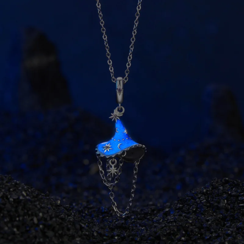 (imagem para) Pingente de Chapéu de Bruxa que Brilha no Escuro Estilo PANDORA - SCC2894 - Visualizar 4