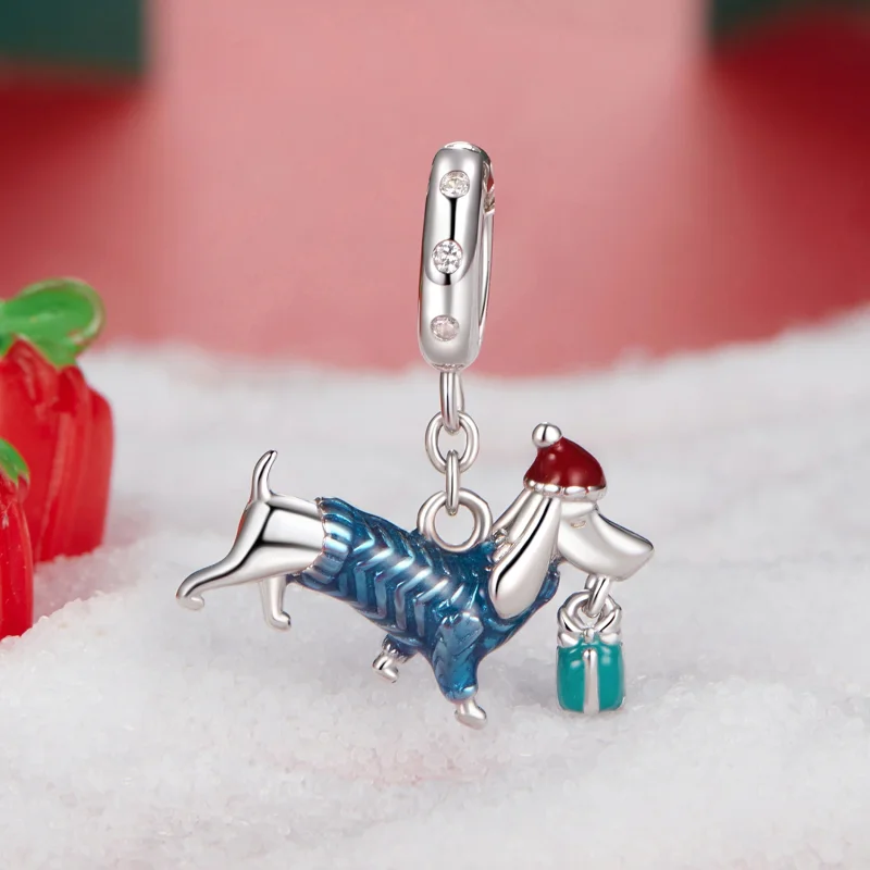 (imagem para) Pingente de Dachshund de Natal Estilo PANDORA - BSC1069 - Visualizar 2