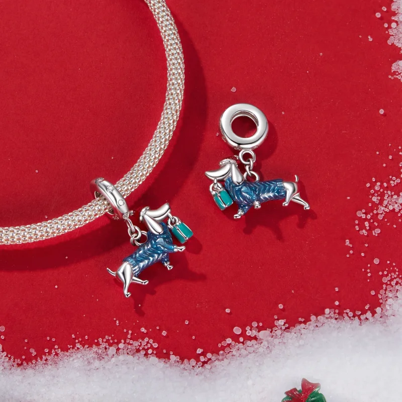 (imagem para) Pingente de Dachshund de Natal Estilo PANDORA - BSC1069 - Visualizar 4
