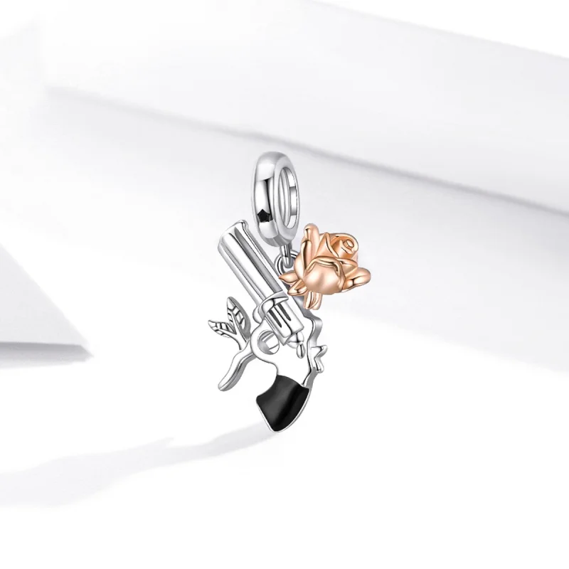 (imagem para) Pistola Estilo PANDORA com Pingente de Rosa - BSC470 - Visualizar 2