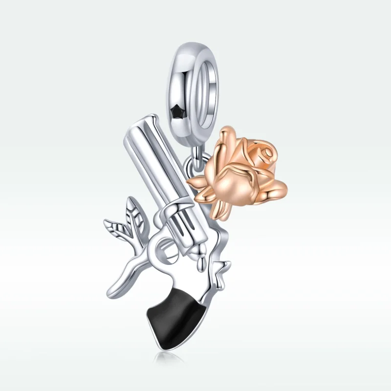 (imagem para) Pistola Estilo PANDORA com Pingente de Rosa - BSC470 - Visualizar 3