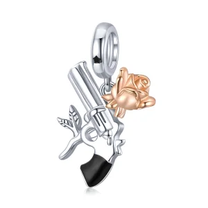 (imagem para) Pistola Estilo PANDORA com Pingente de Rosa - BSC470
