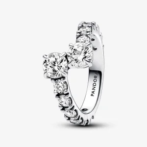 (imagem para) Anel Pandora Sparkling Overlapping Band - 193149C01