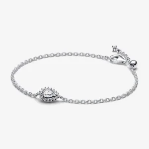 (imagem para) Bracelete Pandora Sparkling Pear Halo com Corrente - 593001C01