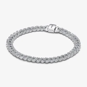 (imagem para) Bracelete Pandora Timeless Pavé Corda Cubana - 593008C01