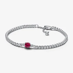 (imagem para) Bracelete Tennis Pavé Redondo Brilhante Vermelho Pandora - 592403C01