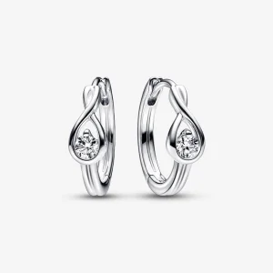 (imagem para) Brincos Argola Pandora Infinite Diamante Cultivado em Laboratório 0,20 quilates Prata Sterling - 292412C01