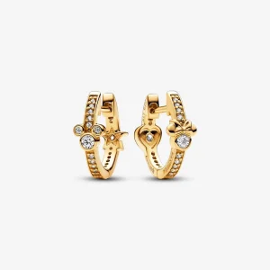 (imagem para) Brincos Argola Sparkling Mickey Mouse e Minnie Mouse da Disney Pandora - 262959C01