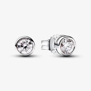 (imagem para) Brincos de Argola com Diamante Cultivado em Laboratório Pandora Era 0,30 quilates prata sterling - 292857C01