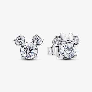 (imagem para) Brincos de Prata Pandora Disney Mickey e Minnie Mouse com Cristais - 293219C01