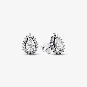 (imagem para) Brincos Pandora Sparkling Pear Halo Stud - 292834C01
