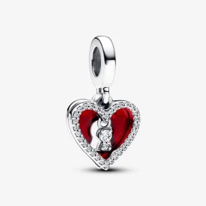 (imagem para) Charm Duplo Pingente Coração Vermelho e Fechadura - 793119C01