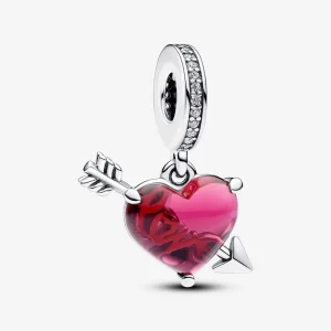 (imagem para) Charm Pingente de Coração e Flecha em Vidro Murano Pandora - 793085C01
