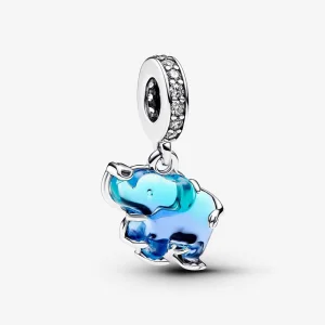 (imagem para) Charm Pingente Elefante de Vidro Murano Azul Pandora - 793339C01