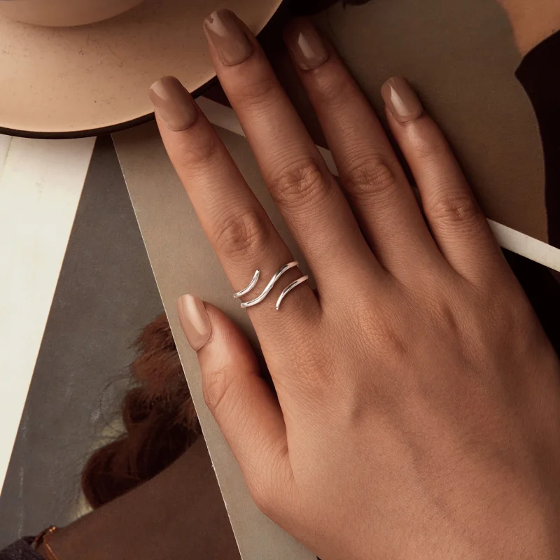 (imagem para) Anel Aberto Simples de Múltiplas Camadas Estilo PANDORA - SCR1040-E - Visualizar 5