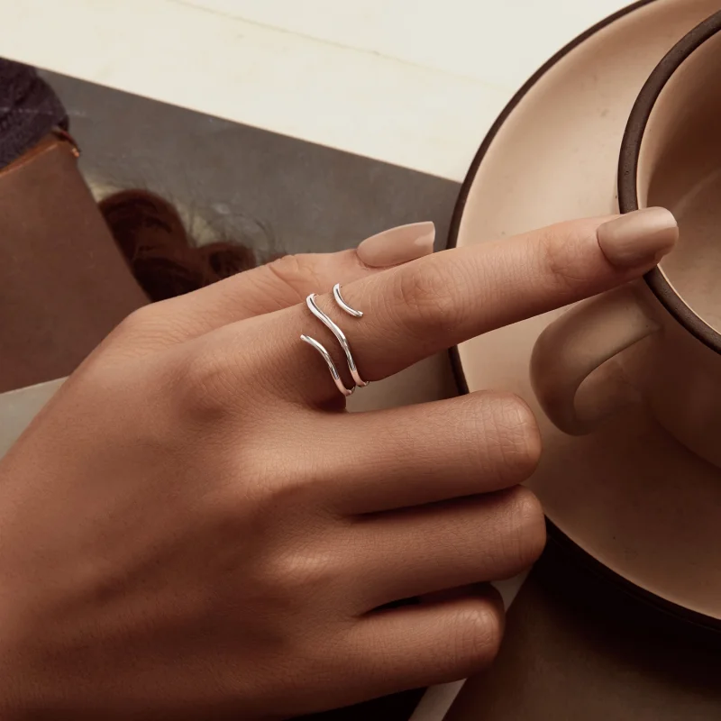 (imagem para) Anel Aberto Simples de Múltiplas Camadas Estilo PANDORA - SCR1040-E - Visualizar 6
