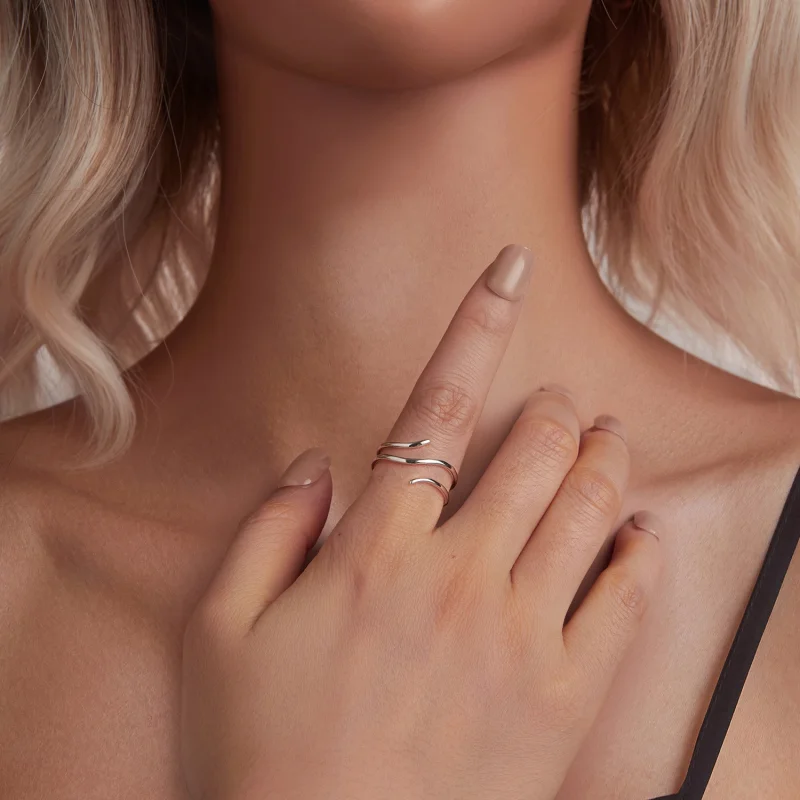 (imagem para) Anel Aberto Simples de Múltiplas Camadas Estilo PANDORA - SCR1040-E - Visualizar 7