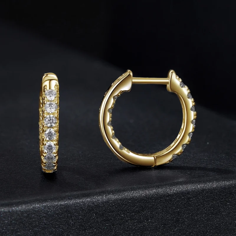 (imagem para) Brincos cintilantes de Moissanita Estilo PANDORA (com um certificado) - MSE060 - Visualizar 3