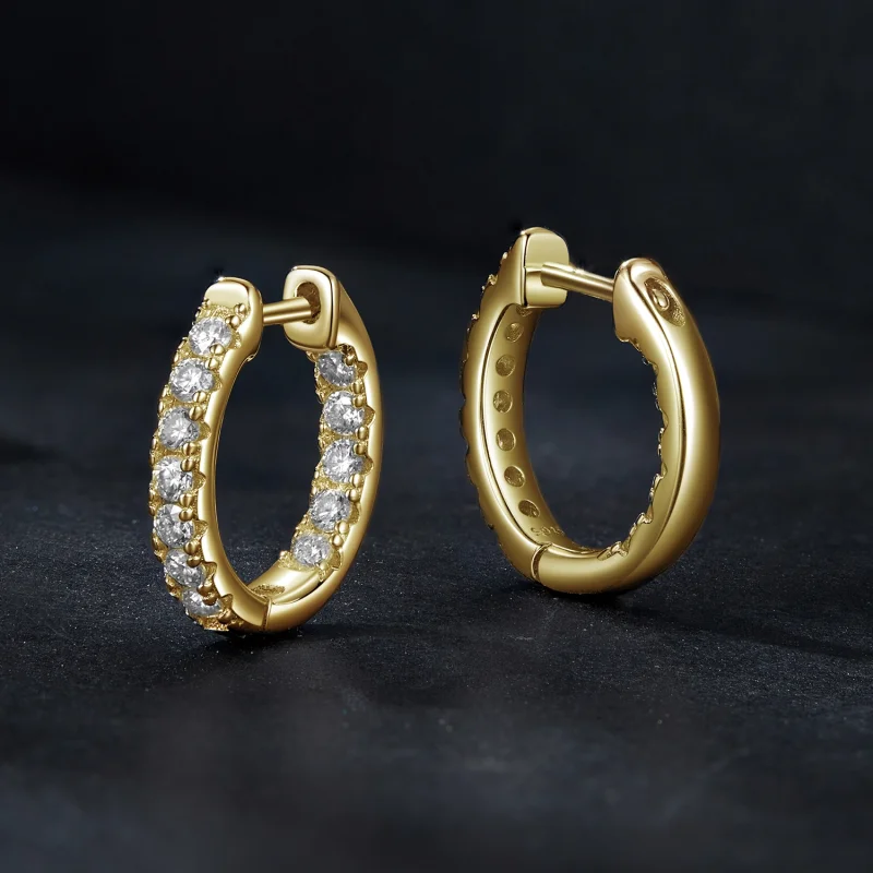 (imagem para) Brincos cintilantes de Moissanita Estilo PANDORA (com um certificado) - MSE060 - Visualizar 4