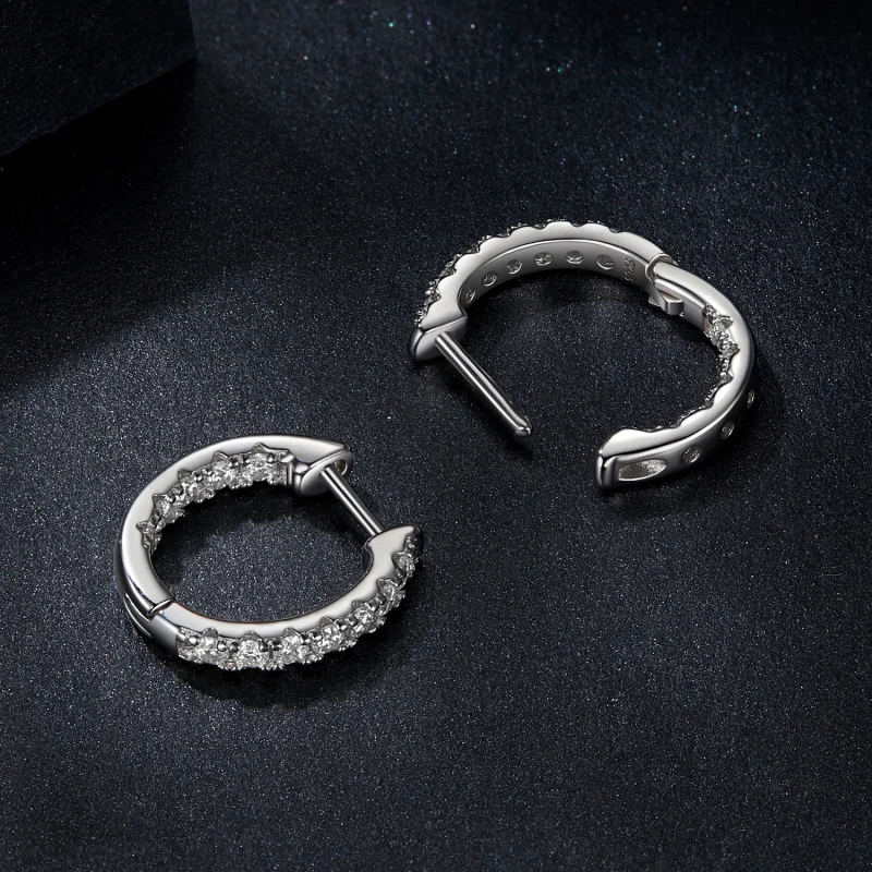 (imagem para) Brincos cintilantes de Moissanita Estilo PANDORA (com um certificado) - MSE060 - Visualizar 7