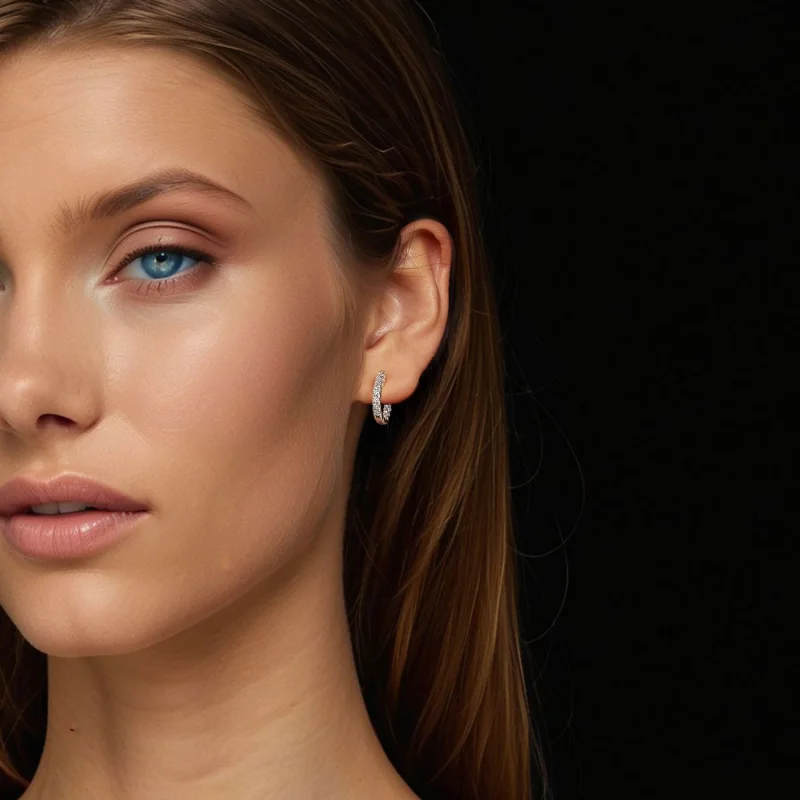 (imagem para) Brincos cintilantes de Moissanita Estilo PANDORA (com um certificado) - MSE060 - Visualizar 10