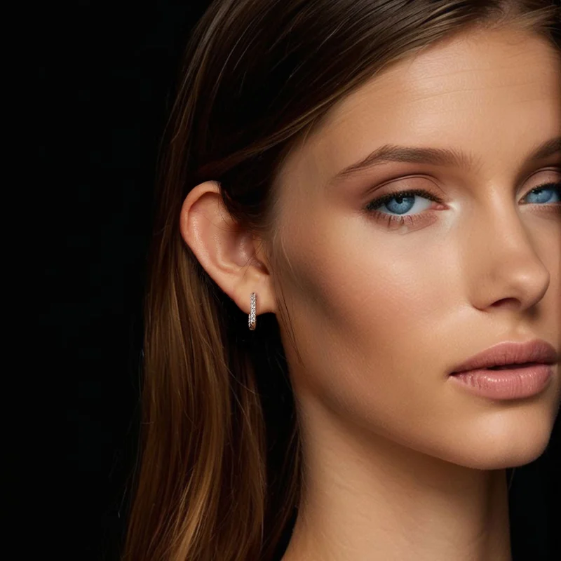 (imagem para) Brincos cintilantes de Moissanita Estilo PANDORA (com um certificado) - MSE060 - Visualizar 11