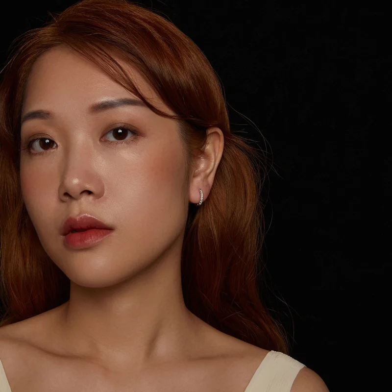 (imagem para) Brincos cintilantes de Moissanita Estilo PANDORA (com um certificado) - MSE060 - Visualizar 13