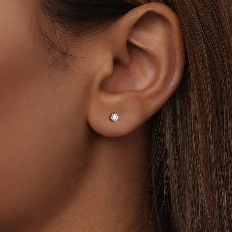 (imagem para) Brincos de Argola com Moissanita 0.1Ct Estilo Pandora (Dois Certificados) - MSE0 - Visualizar 2