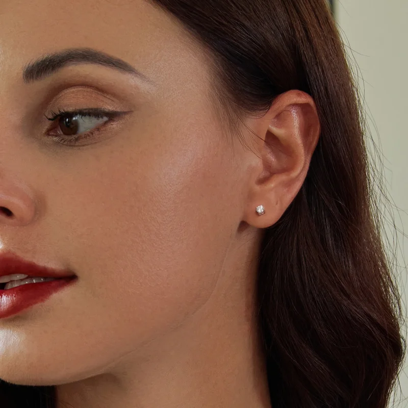 (imagem para) Brincos de Argola com Moissanita 0.1Ct Estilo Pandora (Dois Certificados) - MSE0 - Visualizar 3