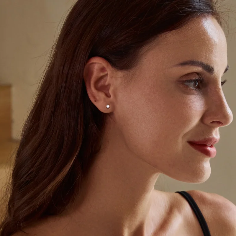 (imagem para) Brincos de Argola com Moissanita 0.1Ct Estilo Pandora (Dois Certificados) - MSE0 - Visualizar 4