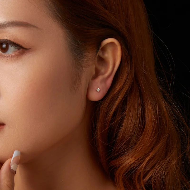 (imagem para) Brincos de Argola com Moissanita 0.1Ct Estilo Pandora (Dois Certificados) - MSE0 - Visualizar 5