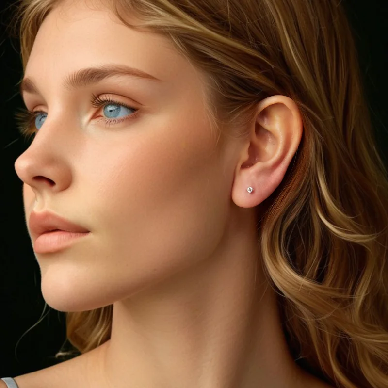 (imagem para) Brincos de Argola com Moissanita 0.1Ct Estilo Pandora (Dois Certificados) - MSE0 - Visualizar 6